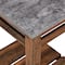 Walker Edison 18" Dark Concrete & Reclaimed Barnwood Farmhouse Trim Side Table